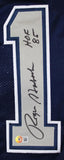 Roger Staubach Autographed Blue/Grey Pro Style Jersey w/HOF- Beckett W Hologram