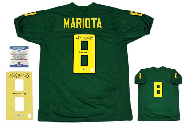 Marcus Mariota Autographed SIGNED Jersey - GRN - Beckett Authentic - Heisman 14