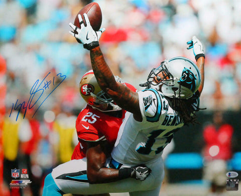 Kelvin Benjamin Signed Panthers 16x20 PF Photo One Hand Catch- Beckett W *Blue