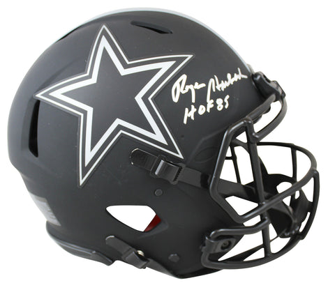 Cowboys Roger Staubach HOF 85 Signed Eclipse Full Size Speed Proline Helmet BAS