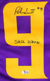 Patrick Jones Autographed Purple Yellow # Pro Style Jersey w/Insc- BA W Holo