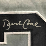FRAMED Autographed/Signed DAVID CONE 33x42 New York Grey Baseball Jersey JSA COA