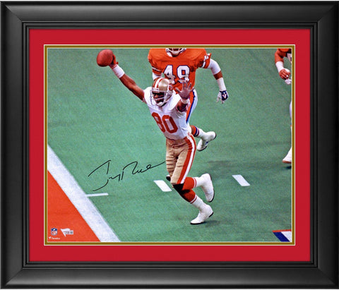 Jerry Rice San Francisco 49ers FRMD Signed 16x20 Hands Up Touchdown Photograph