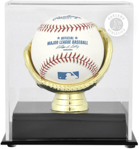 Athletics Gold Glove Single Baseball Logo Display Case-Fanatics