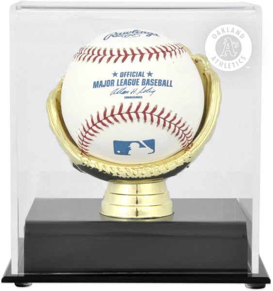 Athletics Gold Glove Single Baseball Logo Display Case-Fanatics