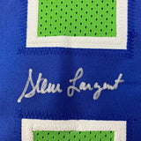 Framed Autographed/Signed Steve Largent 33x42 Seattle Green Jersey PSA/DNA COA