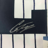 FRAMED Autographed/Signed GLEYBER TORRES 33x42 NY #25 Pinstripe Jersey BAS COA