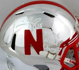 Tommie Frazier Autographed Nebraska Chrome Mini Helmet w/ Insc- Beckett W Auth