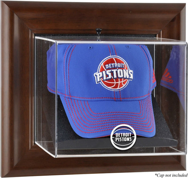 Detroit Pistons Team Logo Brown Framed Wall-Mounted Cap Case - Fanatics