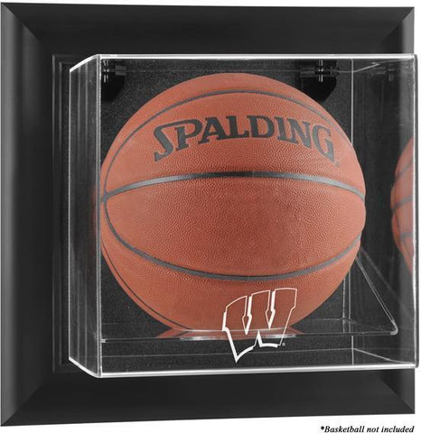 Wisconsin Badgers Black Framed Wall-Mountable Basketball Display Case