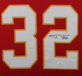 TYRANN MATHIEU (Chiefs red SKYLINE) Signed Autographed Framed Jersey JSA
