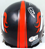Shannon Sharpe Autographed Denver Broncos Mini Helmet w/ HOF- Beckett W* Silver