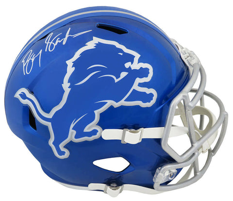 Barry Sanders Signed Lions FLASH Riddell Speed Full Size Replica Helmet (SS COA)