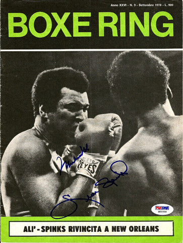Muhammad Ali & Leon Spinks Autographed Signed Magazine Cover PSA/DNA #S01556