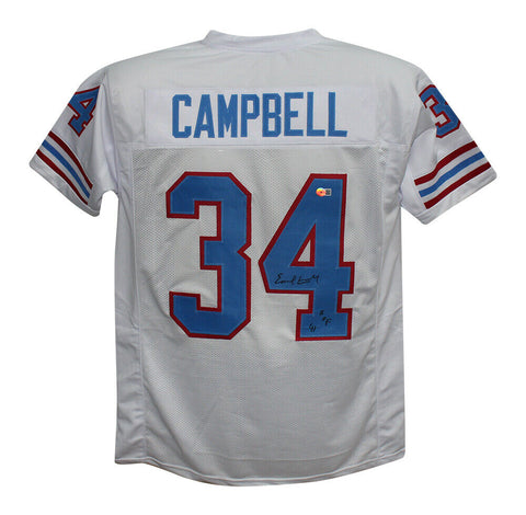 Earl Campbell Autographed/Signed Pro Style White XL Jersey HOF Beckett 35504