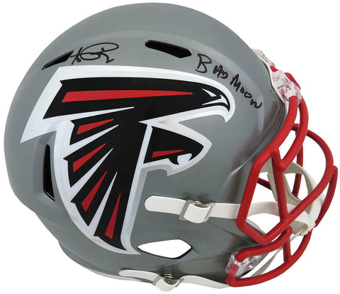 Andre Rison Signed Falcons FLASH Riddell F/S Speed Rep Helmet w/Bad Moon -SS COA