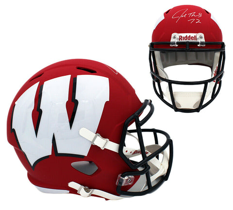 Joe Thomas Signed Wisconsin Badgers Speed Full Size AMP NCAA Helmet