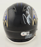 Ray Lewis Signed Baltimore Ravens Speed Mini Helmet (Beckett) See photos