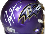 Ray Lewis Autographed Baltimore Ravens Flash Mini Helmet Beckett 36494