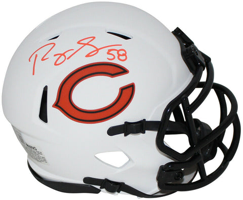 Roquan Smith Autographed/Signed Chicago Bears Lunar Mini Helmet BAS 33237