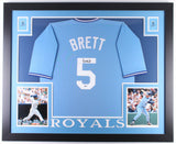 George Brett Signed Kansas City Royals 35x43 Custom Framed Jersey (Beckett COA)