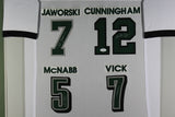 VICK MCNABB 4X (Eagles QB white TOWER) Signed Autographed Framed Jersey Beckett