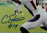Courtland Sutton Autographed Broncos 8x10 Photo Catch vs Jets- JSA W Auth *Blue