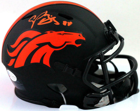 Champ Bailey Signed Broncos Eclipse Speed Mini Helmet - Beckett W Auth *Orange