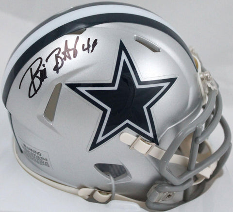 Bill Bates Autographed Dallas Cowboys Speed Mini Helmet-Prova *Black