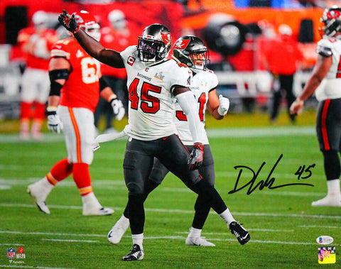 Devin White Autographed Tampa Bay Bucs 16x20 Taunt Photo- Beckett W Auth *Black