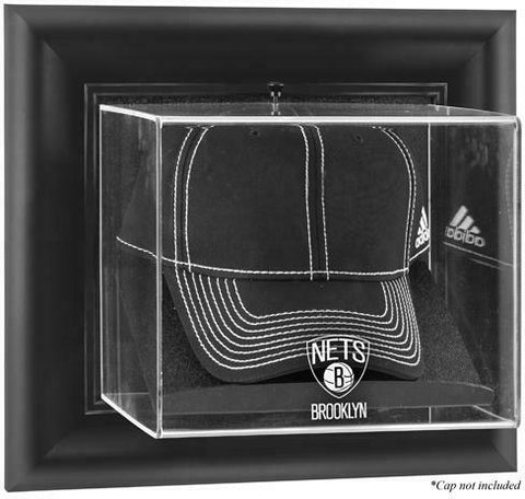 NBA Brooklyn Nets Black Framed Wall- Cap Display Case-Fanatics