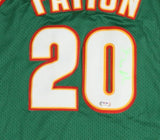Gary Payton Signed Seattle Supersonics Green Sig Jersey (PSA COA) 2006 NBA Champ