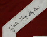 Yale Lary Autographed Maroon College Style Jersey With Gig Em- JSA Authenticated