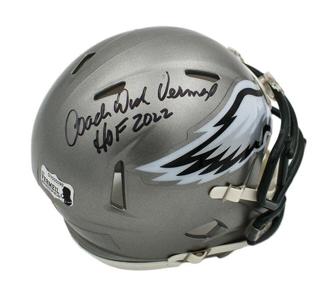 Dick Vermeil Signed Philadelphia Eagles Speed Flash Mini Helmet with "HOF 22"