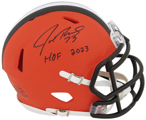 Joe Thomas Signed Cleveland Browns Riddell Speed Mini Helmet w/HOF 2023 (SS COA)