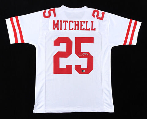Elijah Mitchell Signed 49er Jersey (Beckett Hologram) San Francisco 3rd Year RB