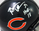 Brian Urlacher Autographed Chicago Bears Mini Helmet w/ HOF- BA W Holo *Silver