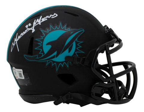Mercury Morris Signed Miami Dolphins Mini Speed Replica Eclipse Helmet BAS ITP