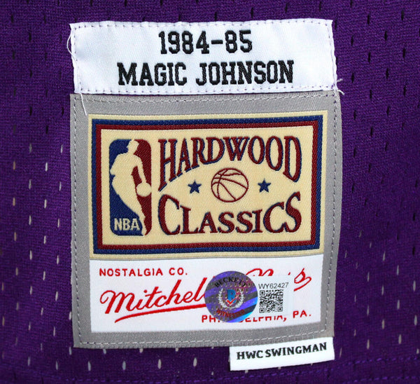 Magic Johnson Autographed Jersey - 1984 85 MN HWC Swingman Purple
