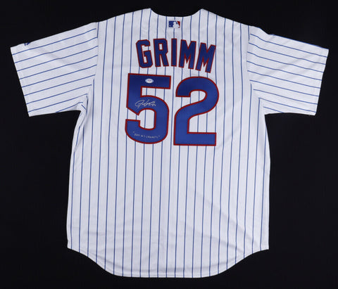 Justin Grimm Signed Cubs Custom Jersey Inscribed "2016 WS Champs" (PSA COA)