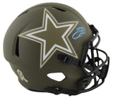 Cowboys Emmitt Smith Signed Salute To Service F/S Speed Proline Helmet BAS Wit