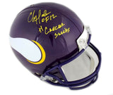Chris Doleman Signed Vikings Throwback Authentic Helmet- HOF 12, Cancer Sucks