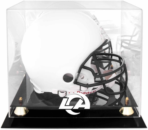 Los Angeles Rams Golden Classic Helmet Team Logo Display Case w/Mirror Back