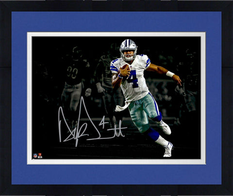 Framed Dak Prescott Dallas Cowboys Autographed 11" x 14" Spotlight Photograph