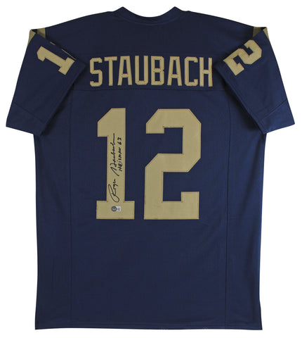 Navy Roger Staubach "Heisman 63" Signed Navy Blue Pro Style Jersey BAS Witnessed