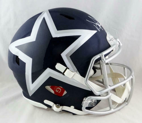 Dak Prescott Signed Cowboys F/S AMP Speed Authentic Helmet - Beckett Auth *White