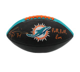 Ricky Williams Signed Miami Dolphins Embroidered Black Football w- "Puff Puff Ru