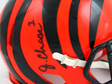 Ja'Marr Chase Autographed Cincinnati Bengals Speed Mini Helmet-Beckett W Holo