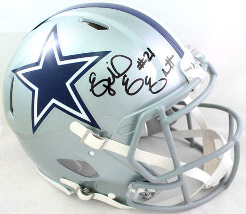 Ezekiel Elliott Autographed Cowboys Authentic Speed F/S Helmet- Beckett W *Black