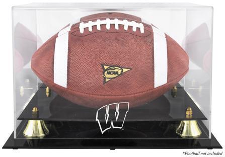 Badgers Golden Classic Football Display Case & Mirror Back